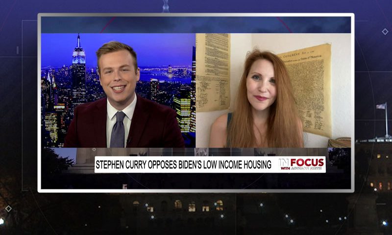 Video still from Josie Glabach's interview with In Focus on One America News Network