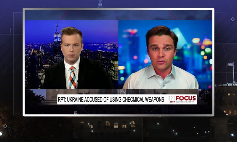 Video still from Jackson Hinkle's interview with In Focus on One America News Network