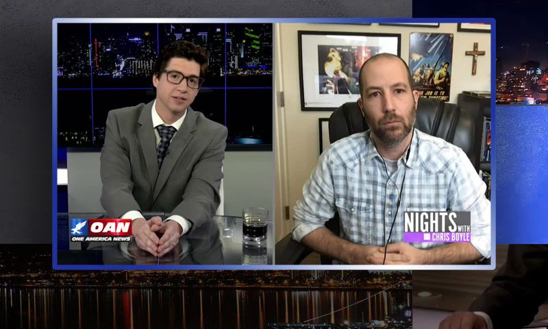 Video still from Douglas Ernst's interview with Nights on One America News Network