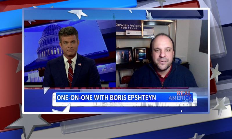 Video still from Boris Epshteyn's interview with Real America on One America News Network