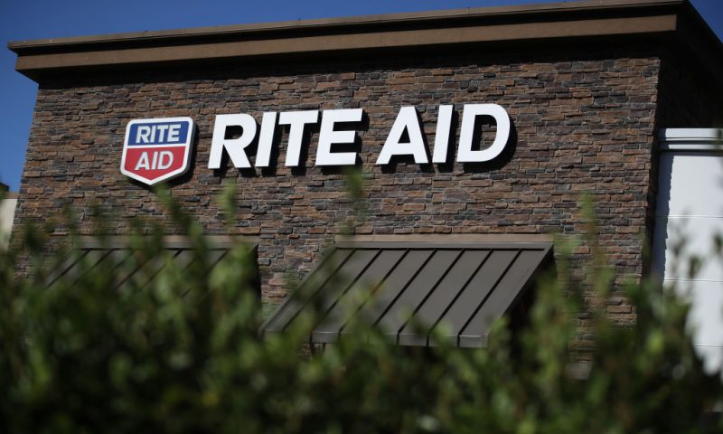 SAN RAFAEL, CALIFORNIA - SEPTEMBER 26: The Rite Aid log is displayed on the exterior of a Rite Aid pharmacy on September 26, 2019 in San Rafael, California. Rite Aid stock surged today after the company reported better-than-expected second-quarter earnings despite revenues falling short. Rite Aid earnings per share rose 12 cents, beating analysts forecasts of 7 cents per share. (Photo by Justin Sullivan/Getty Images)