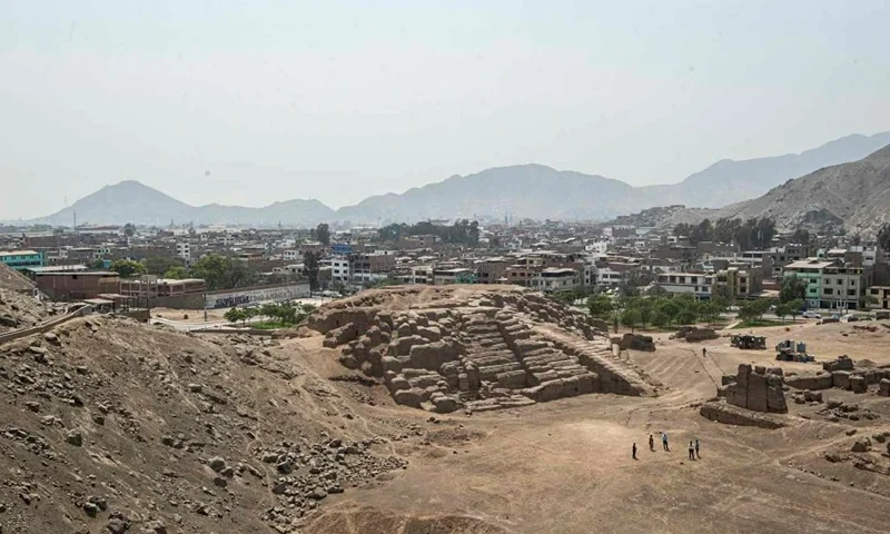 Panoramic view of the Mangomarca archaeological site at San Juan de Lurigancho district, east of Lima, on November 27, 2020. - A mummified woman in her early twenties who lived over 600 years ago was called "Wayaw, the Lady of El Sauce", for the area where she was found. According to specialists, the woman lived in the times of the Ruricancho chiefdom, under the administration control of the Inca empire. (Photo by ERNESTO BENAVIDES / AFP) (Photo by ERNESTO BENAVIDES/AFP via Getty Images)