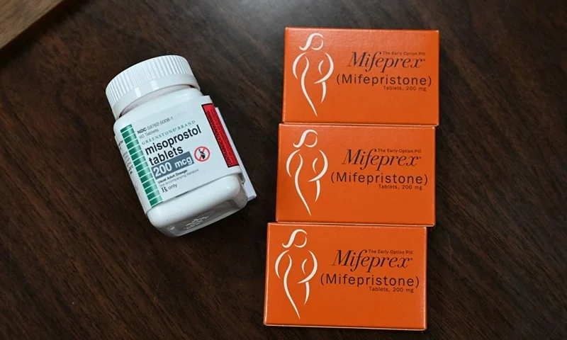 Mifepristone (Mifeprex) and Misoprostol, the two drugs used in a medication abortion, are seen at the Women's Reproductive Clinic, which provides legal medication abortion services, in Santa Teresa, New Mexico, on June 17, 2022. Mifepristone is taken first to stop the pregnancy, followed by Misoprostol to induce bleeding. - In the wake of Friday's ruling by the US Supreme Court striking down Roe v Wade and the federally protected right to an abortion, women from Texas and other states are traveling to clinics like the Women's Reproductive Health Clinic in New Mexico for legal abortion services under the state's more liberal laws. - RESTRICTED TO EDITORIAL USE (Photo by Robyn Beck / AFP) / RESTRICTED TO EDITORIAL USE (Photo by ROBYN BECK/AFP via Getty Images)
