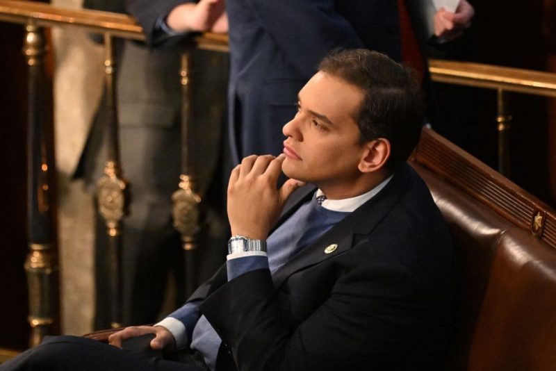 Newly elected Republican Representative from New York George Santos looks on as the US House of Representatives convenes for the 118th Congress at the US Capitol in Washington, DC, January 3, 2023. (Photo by Mandel NGAN / AFP) (Photo by MANDEL NGAN/AFP via Getty Images)
