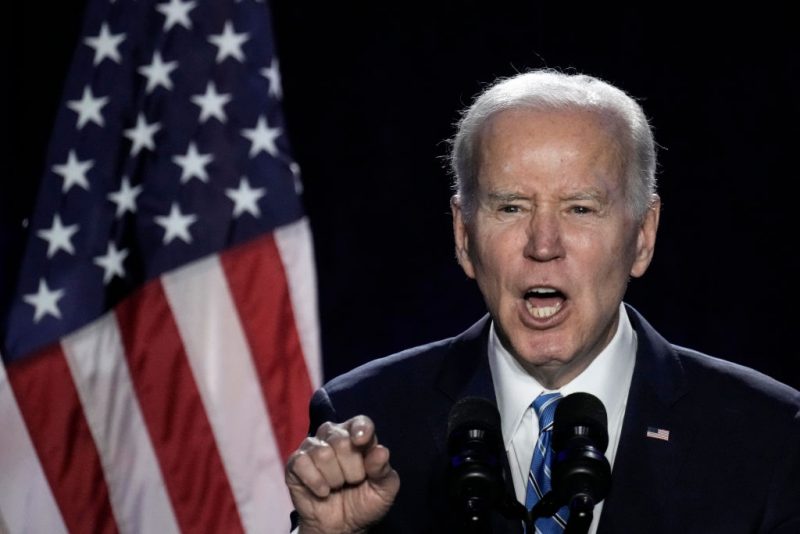 U.S. President Joe Biden speaks during the annual House Democrats Issues Conference at the Hyatt Regency Hotel March 1, 2023 in Baltimore, Maryland. Biden spoke on a range of issues, including bipartisan legislation passed in the first two years of his presidency. (Photo by Drew Angerer/Getty Images)