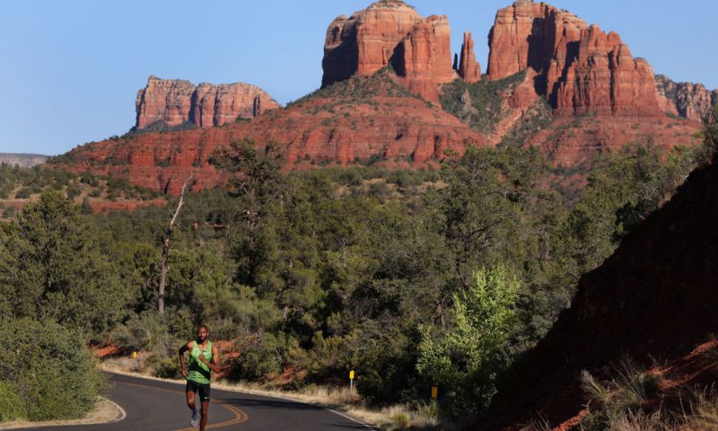 SEDONA, ARIZONA - JUNE 17: Long-distance runner Hassan Mead, currently running with the Oregon Track Club, poses for a portrait on June 17, 2020 in Sedona, Arizona. Athletes across the globe are now training in isolation under strict policies in place due to the Covid-19 pandemic. (Photo by Christian Petersen/Getty Images)