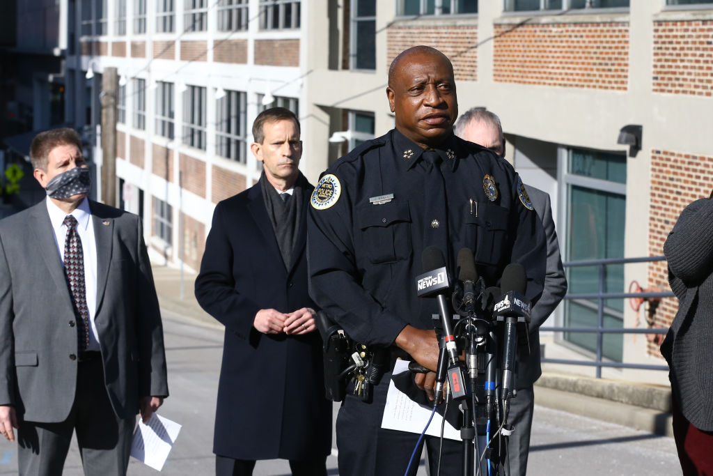 Police Chief John Drake Updates Reporters Regarding Nashville School   GettyImages 1293216616 