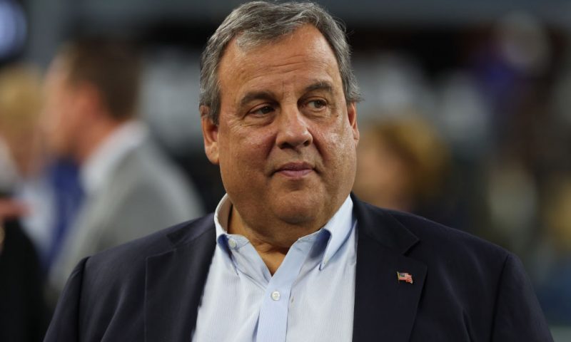 ARLINGTON, TEXAS - DECEMBER 04: Former New Jersey Governor Chris Christie looks on prior to a game between the Indianapolis Colts and the Dallas Cowboys at AT&T Stadium on December 04, 2022 in Arlington, Texas. (Photo by Richard Rodriguez/Getty Images)