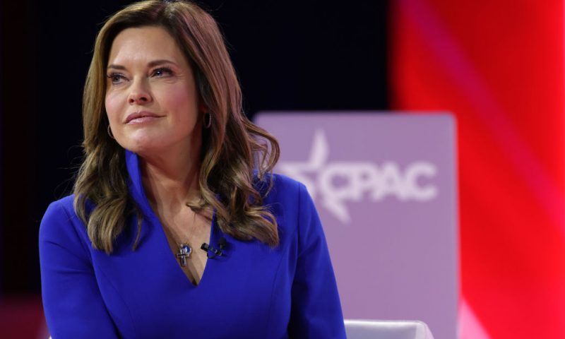 Former White House Director of Strategic Communications at the Trump Administration Mercedes Schlapp, wife of Chairman of the Conservative Political Action Conference (CPAC) Matt Schlapp, listens speaks during the annual conference at Gaylord National Resort & Convention Center on March 2, 2023 in National Harbor, Maryland. The annual conservative conference kicks off today with former President Donald Trump addressing the event on Saturday. (Photo by Alex Wong/Getty Images)