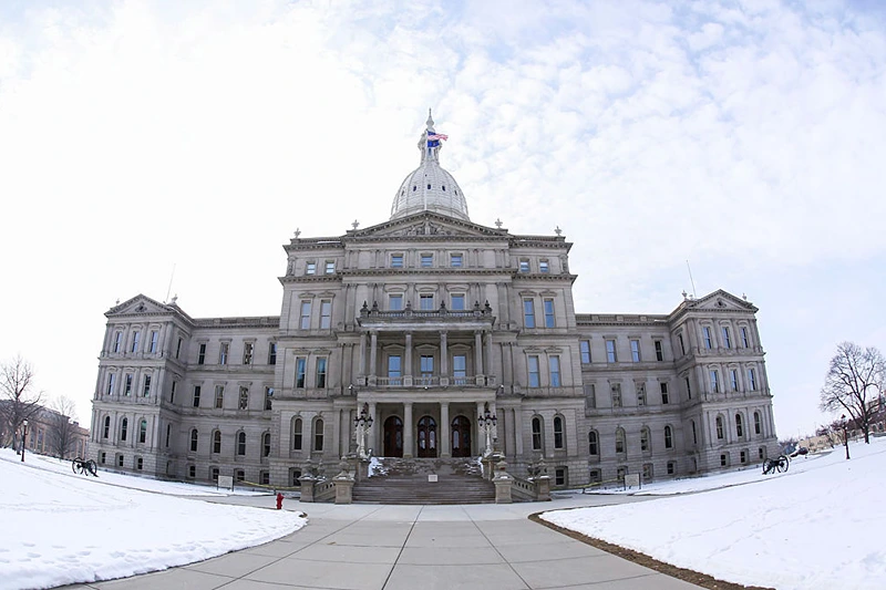 General view of the State Capitol Building in Lansing, MI on March 6, 2016 in Lansing, MI (Photo by Scott Legato/Getty Images for MoveOn.org)