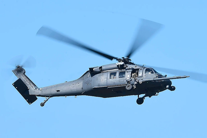  A U.S military HH-60 Pave Hawk Helicopter is seen flying over a simulated crash site during Exercise Angel Reign on July 1, 2016 in Townsville, Australia. Exercise Angel Reign is the largest Air Force led field exercise in Australia this year and is a bilateral Joint Personnel Recovery exercise which aims to practice search and rescue activities both at sea and on land. (Photo by Ian Hitchcock/Getty Images)