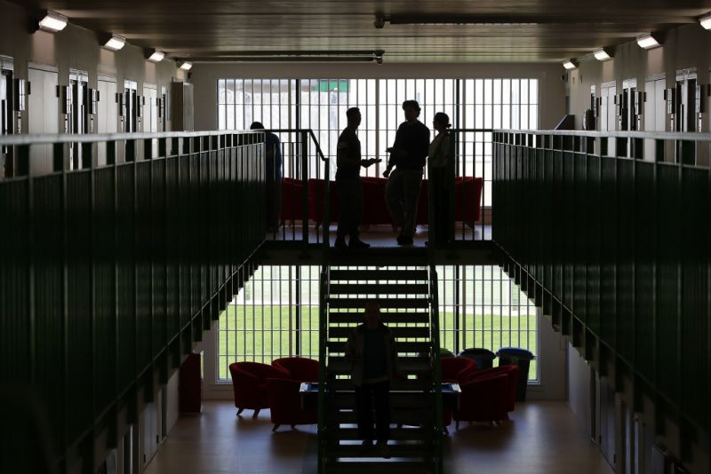 Prisoners congregate in a cell area at HMP Berwyn in Wrexham, Wales. The mainly category C prison is one of the biggest jails in Europe capable of housing around to 2,100 inmates. (Photo by Dan Kitwood/Getty Images)