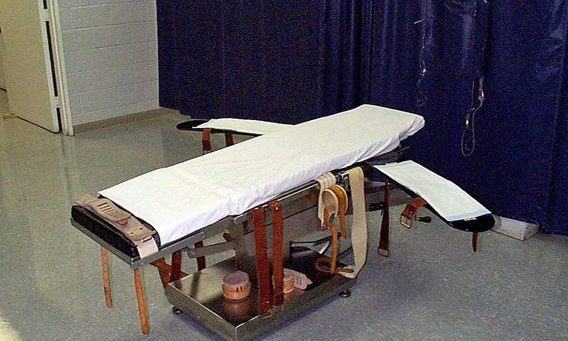 In this undated handout photo from the Virginia Department of Corrections, shows the gurney in which convicted sniper John Allen Muhammad will be put to death at the Greensville Correctional Center in Jarratt, Virginia. Muhammad, 48, is set to die by lethal injection in Greensville Correctional Center tonight, seven years after he and his teenage accomplice terrorized the area in and around the nation's capital for three weeks. (Photo by Virginia Department of Corrections via Getty Images)