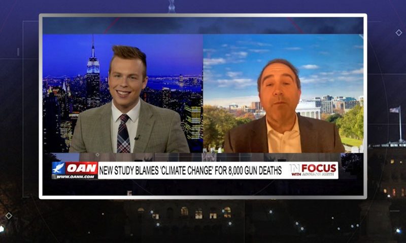 Video still from Marc Morano's interview with In Focus on One America News Network