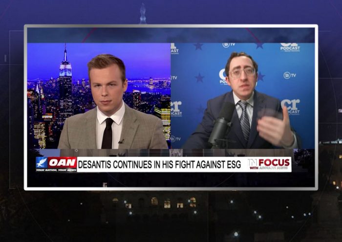 Video still from Daniel Horowitz' interview with In Focus on One America News Network