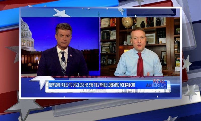 Video still from Adam Andrzejewski's interview with Real America on One America News Network