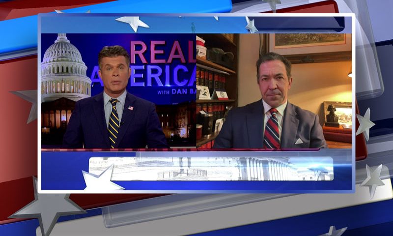 Video still from Chris McDaniel's interview with Real America on One America News Network