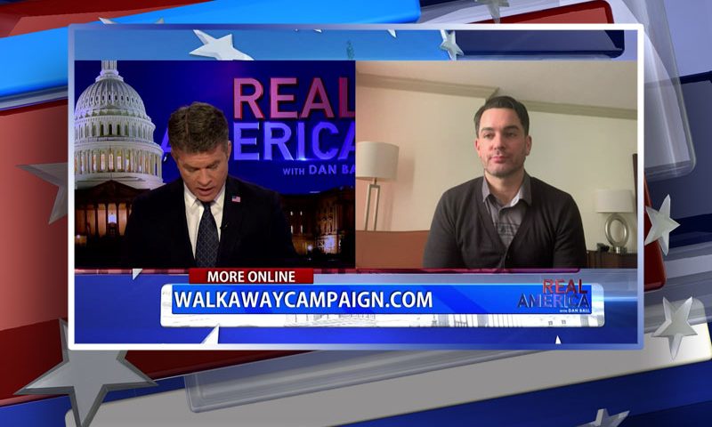 Video still from Brandon Straka's interview with Real America on One America News Network