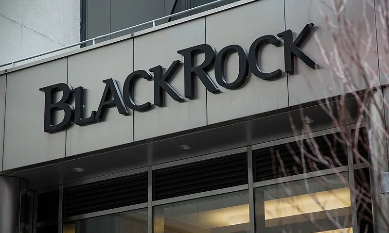 NEW YORK, NY - JANUARY 16: A sign hangs on the BlackRock offices on January 16, 2014 in New York City. Blackrock posted a 22 percent increase in the most recent quarterly profits announcement. (Photo by Andrew Burton/Getty Images)
