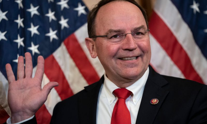 WASHINGTON, DC - MAY 19: Rep. Tom Tiffany (R-WI) participates in a ceremonial swearing-in at the U.S. Capitol on May 19, 2020 in Washington, DC. Rep. Tom Tiffany (R-WI) and Rep. Mike Garcia (R-CA) were both officially sworn-in as new House members on Tuesday morning. (Photo by Drew Angerer/Getty Images)