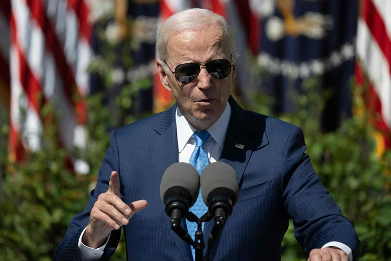 US President Joe Biden speaks about making child care more affordable, in the Rose Garden of the White House in Washington, DC, on April 18, 2023. (Photo by Jim WATSON / AFP) (Photo by JIM WATSON/AFP via Getty Images)