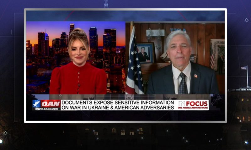 Video still from Steven Rogers' interview with In Focus on One America News Network