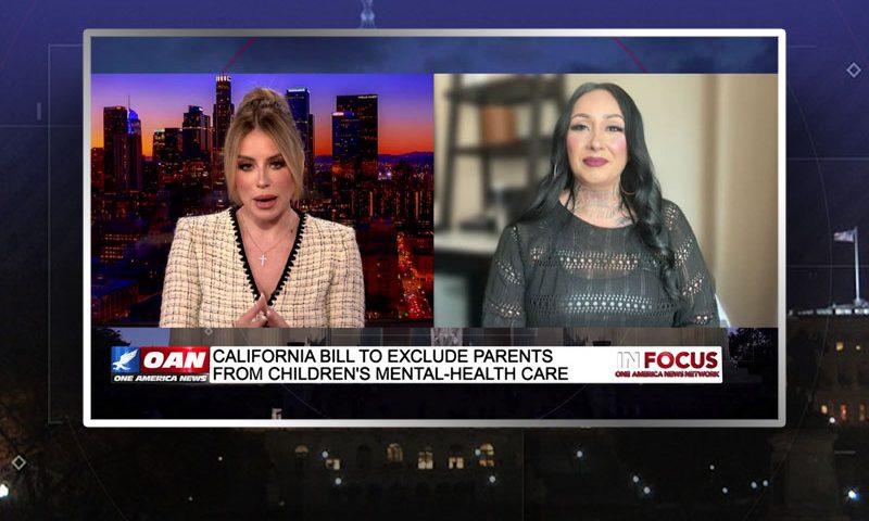 Video still from Denise Aguilar's interview with In Focus on One America News Network