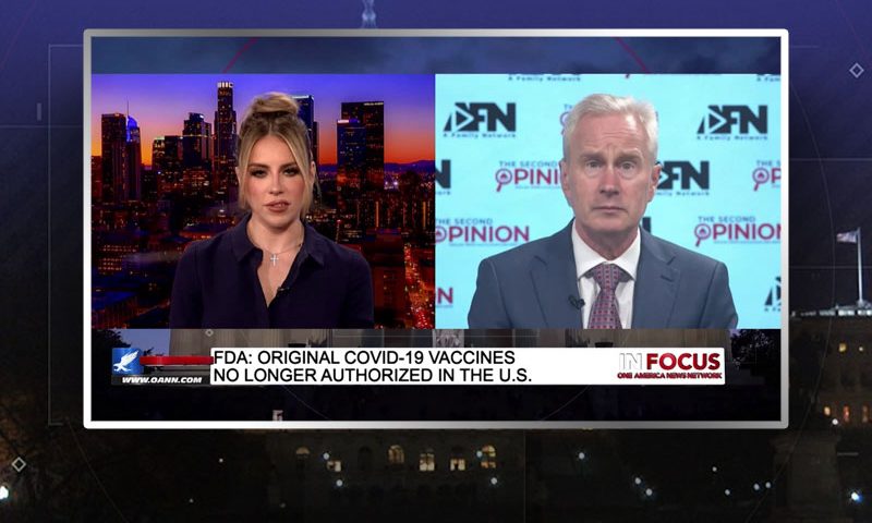 Video still from Dr. Peter Mccullough's interview with In Focus on One America News Network