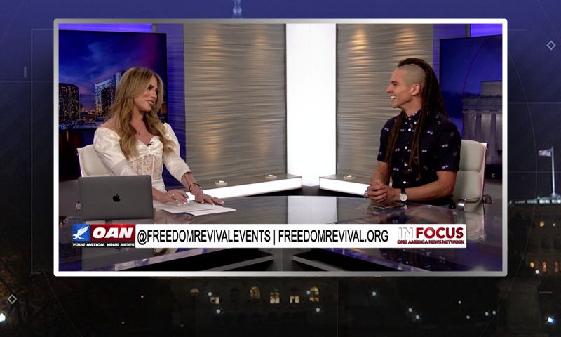 Video still from Shaun Frederickson's interview with In Focus on One America News Network
