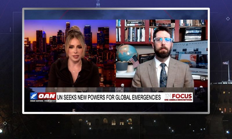Video still from Alex Newman's interview with In Focus on One America News Network