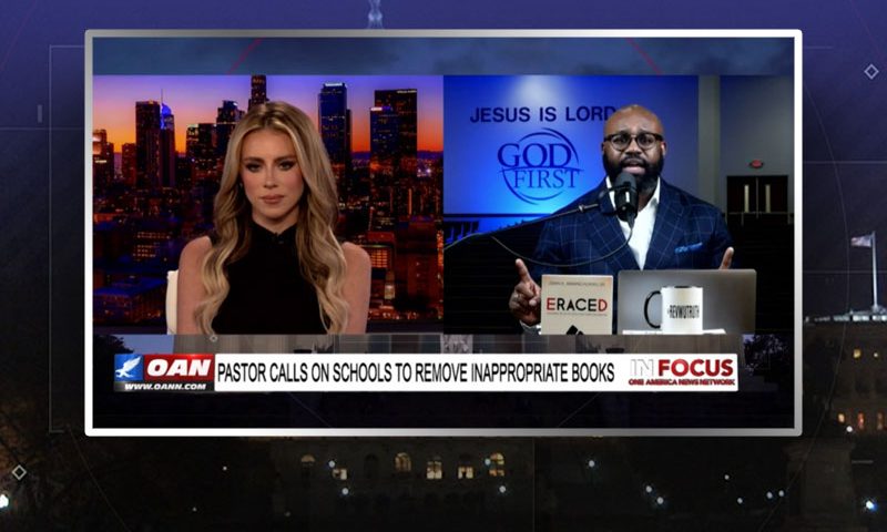 Video still from Pastor John Amanchukwu's interview with In Focus on One America News Network