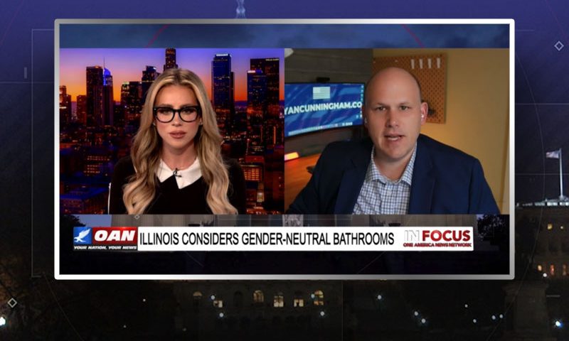 Video still from Ryan Cunningham's interview with In Focus on One America News Network