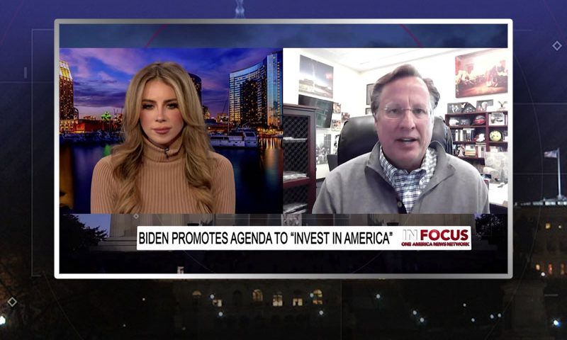 Video still from Dave Brat's interview with In Focus on One America News Network