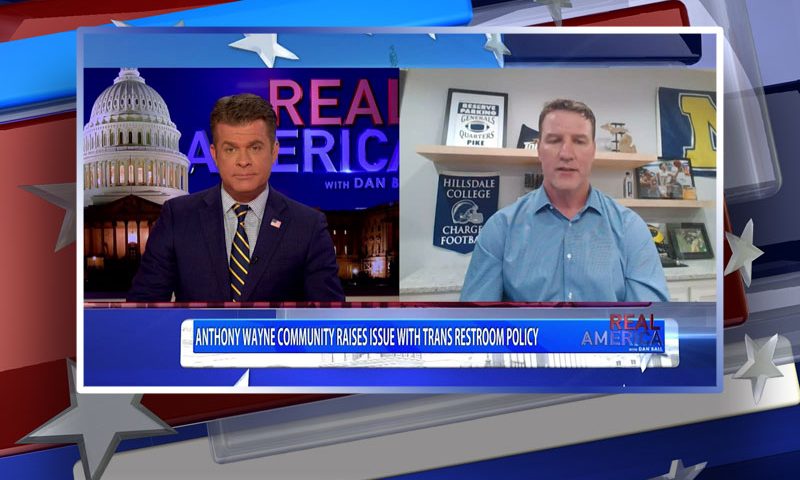 Video still from Gavin Pike's interview with Real America on One America News Network