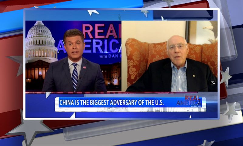 Video still from Lt. Col. Rob Maginnis' interview with Real America on One America News Network