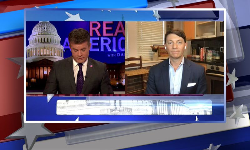 Video still from Hogan Gidley's interview with Real America on One America News Network