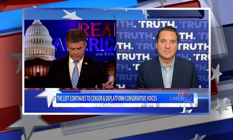 Video still from Devin Nunes' interview with Real America on One America News Network