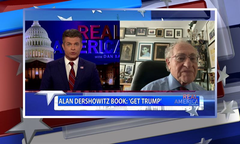 Video still from Alan Dershowitz's interview with Real America on One America News Network