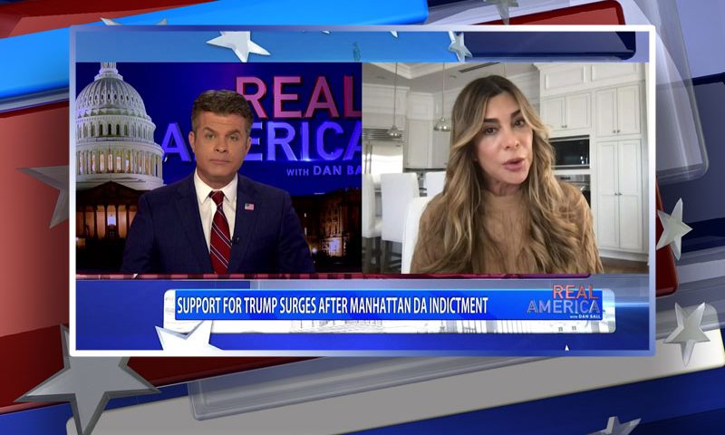 Video still from Siggy Flicker's interview with Real America on One America News Network