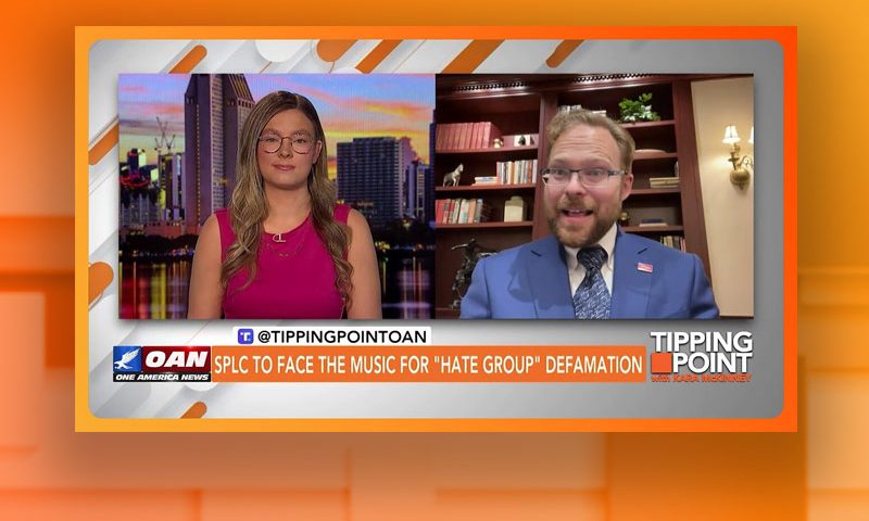 Video still from Tyler O'Neil's interview with Tipping Point on One America News Network