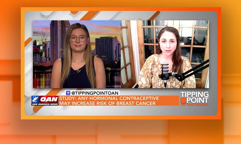 Video still from Grace Emily Stark's interview with Tipping Point on One America News Network