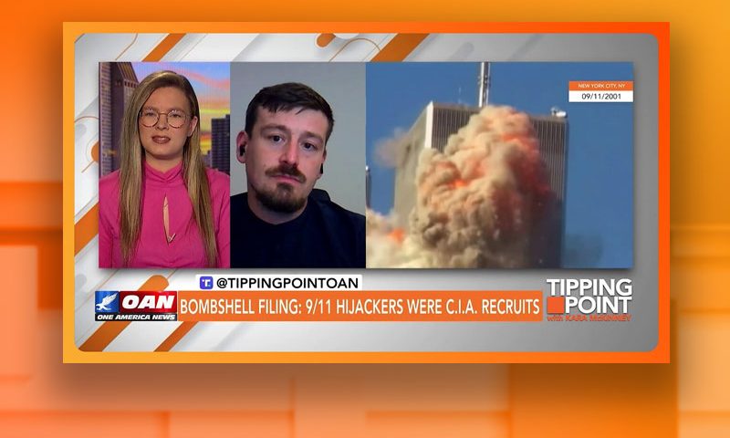 Video still from Kit Klarenberg's interview with Tipping Point on One America News Network