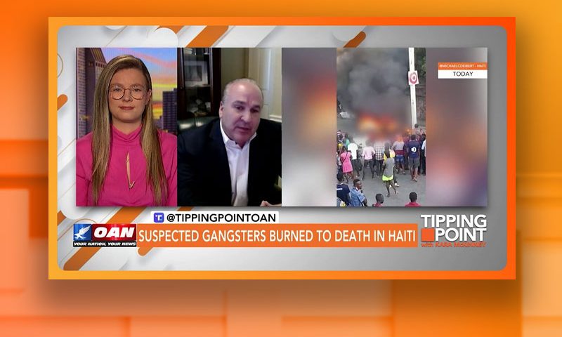 Video still from Mike Puglise's interview with Tipping Point on One America News Network