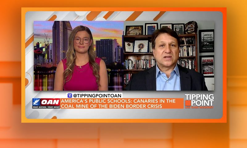 Video still from Todd Bensman's interview with Tipping Point on One America News Network