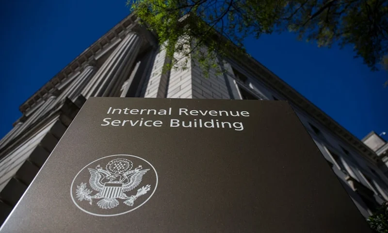 The Internal Revenue Service (IRS) building stands on April 15, 2019 in Washington, DC. April 15 is the deadline in the United States for residents to file their income tax returns. (Photo by Zach Gibson/Getty Images)