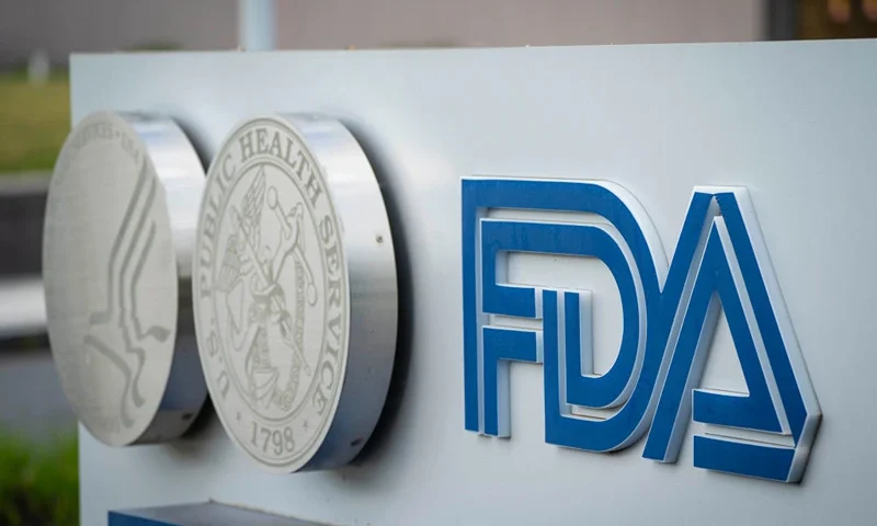 A sign for the Food and Drug Administration is seen outside of the headquarters on July 20, 2020 in White Oak, Maryland. (Photo by Sarah Silbiger/Getty Images)