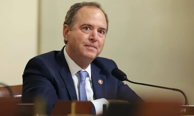 WASHINGTON, DC - JULY 27: Rep. Adam Schiff (D-CA) gets emotional as he speaks during the House Select Committee hearing investigating the January 6 attack on US Capitol on July 27, 2021 at the U.S. Capitol in Washington, DC. During its first hearing the committee, currently made up of seven Democrats and two Republicans, will hear testimony from law enforcement officers about their experiences while defending the Capitol from the pro-Trump mob on January 6. (Photo by Jim Lo Scalzo-Pool/Getty Images)
