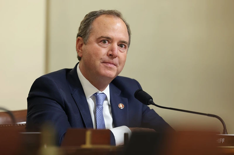 WASHINGTON, DC - JULY 27: Rep. Adam Schiff (D-CA) gets emotional as he speaks during the House Select Committee hearing investigating the January 6 attack on US Capitol on July 27, 2021 at the U.S. Capitol in Washington, DC. During its first hearing the committee, currently made up of seven Democrats and two Republicans, will hear testimony from law enforcement officers about their experiences while defending the Capitol from the pro-Trump mob on January 6. (Photo by Jim Lo Scalzo-Pool/Getty Images)