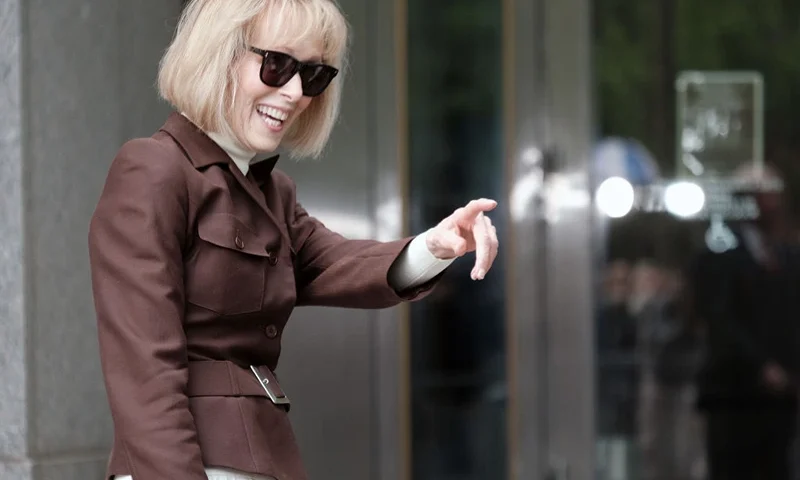 NEW YORK, NEW YORK - MAY 09: Magazine Columnist E. Jean Carroll arrives for her civil trial against former President Donald Trump at Manhattan Federal Court on May 09, 2023 in New York City. Carroll has testified that she was raped by former President Trump, giving details about the alleged attack in the mid-1990s. Trump has stated that the attack never happened and has denied meeting her. He has not taken the stand during the trial which will now go to the jury for deliberations. (Photo by Spencer Platt/Getty Images)