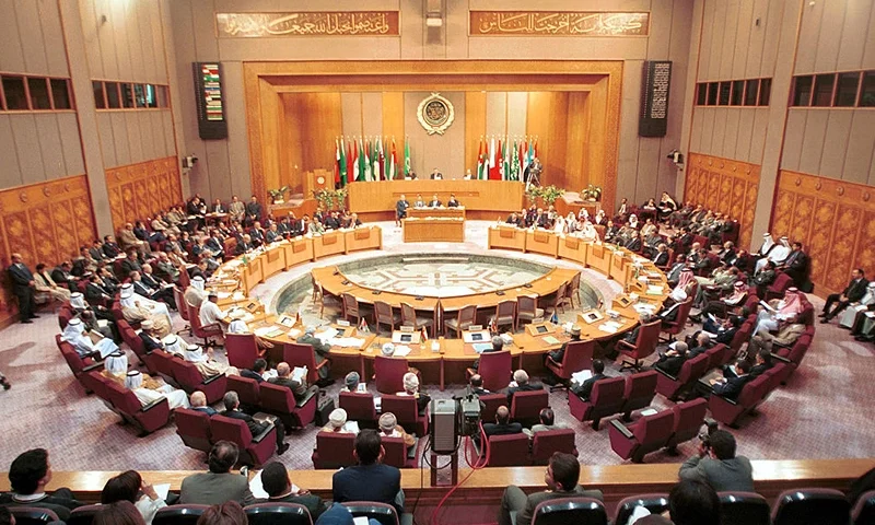 CAIRO, EGYPT - NOVEMBER 10: Arab foreign ministers meet at the Arab League November 10, 2002 in Cairo, Egypt. The ministers were meeting to discuss the new United Nations resolution on disarming Iraq. (Photo by Norbert Schiller/Getty Images)